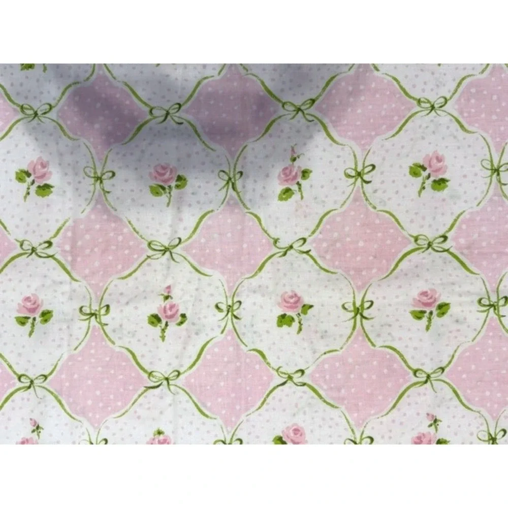 Vintage pair of pillowcases pink cottagecore floral pillowcases